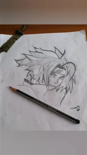 Uchiha Sasuke Fan Art ✍️🔥 #youtubeshorts #Trending_Hooks #animeart