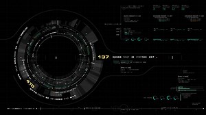 Futuristic motion graphic user interface head up display screen template, digital data telemetry information display with alpha channel for graphic overlay | Premium Stock Video Footage