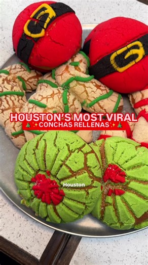 Conchas navideñas en La Hacienda Bakery, Houston