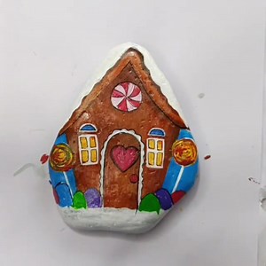 Gingerbread House Painting on Rock ❤️ | Little Rocks