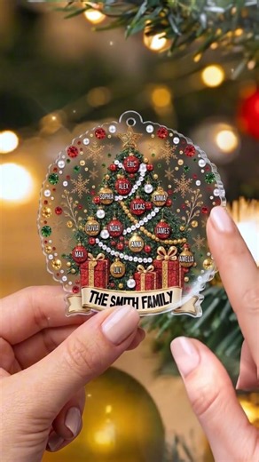 Personalized "Christmas Tree" Acrylic Ornament - Custom Gift for Family