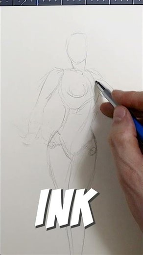 How to Draw a Running Pose — Sketch → Ink → Colour (Ohuhu)