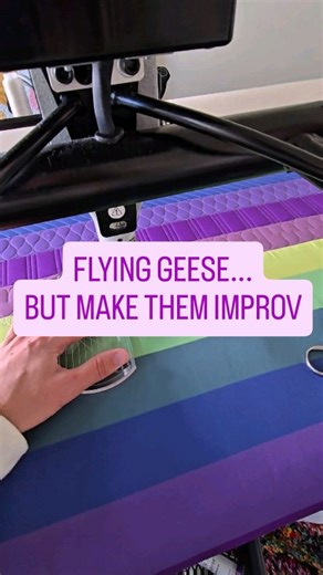 Improv flying geese matchstick lines = quilting happiness. 💛 In this video, I’m using the Mini 4-N-1 Machine Quilting Ruler to quilt the most fun improv-style flying geese. They’re perfect for borders and sashings—no measuring needed, just flow! Then to really make the design pop, I’m using the side of the Mini 4-N-1 as a guide to stitch those crisp matchstick lines in the background. That tiny detail? It’s what brings the whole strip to life. This design is just one of the 99 I’ll be teaching 
