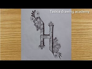 easy way to H letter drawing.... beautiful letter drawing....