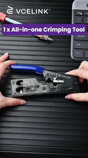 How to Connect a Cat6 Surface Box Using an RJ45 Pass-Through Tool Set?#shorts #rj45 #cat6 #tools