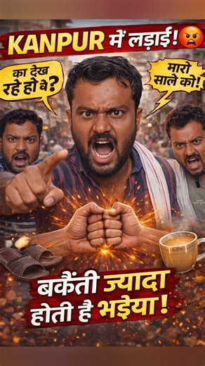 KANPUR में लड़ाई 😡 | पहले बकैती फिर चाय ☕😂 | Kanpuriya Comedy Shorts #kanpuriyadubeyji