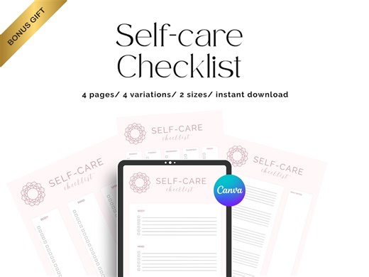 Self-care Checklist | Daily Wellness Planner (instant Download PDF) - Etsy