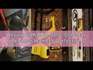 Review SAKOBS Metal Detector Pinpointer Wand: 5" Detection Depth, IP68 Fully Waterproof, Up to 66 Fe