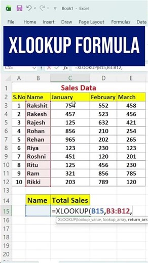 Advanced XLOOKUP Formula in Excel #excel #exceltips #exceltutorial #shorts #msexcel Part -1