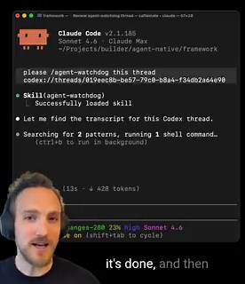 Three skills I use every day in Claude Code and Codex to solve my hardest problems:1️⃣ /agent-watchdogWhen I have one agent like Codex working on a task and I don't fully trust it's going to do everything right, I'll open up another one like Claude Code and tell it to watchdog the Codex thread.You can copy the Codex deep link into Claude Code and it'll look at the prompt you sent, watch the Codex thread until it's done, then compare the Codex solution to how it was planning to solve it and autom