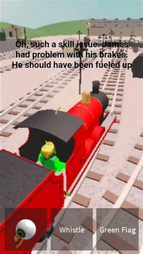 James crashes into tidmouth sheds. (blue train with friends Roblox)