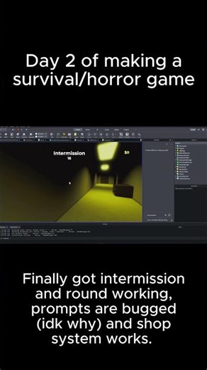 Day 2 of making survival/horror game #devlog #roblox