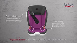 Britax crash test demo with highback vs cushion booster seat