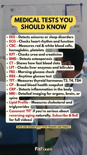 👆 14 Medical Tests You SHOULD Know About After 50! #FitFixen #Shorts