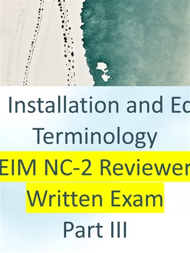 Electrical Installation and Maintenance NC II Exam Review
