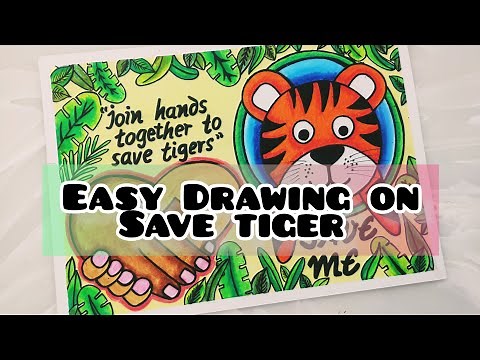 Save tiger poster/poster on international tiger day easy step/save tiger save wildlife poster