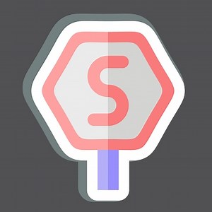 Sticker Stop. related to Road Sign symbol. simple design editable....