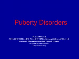 Puberty Disorders - SlideServe