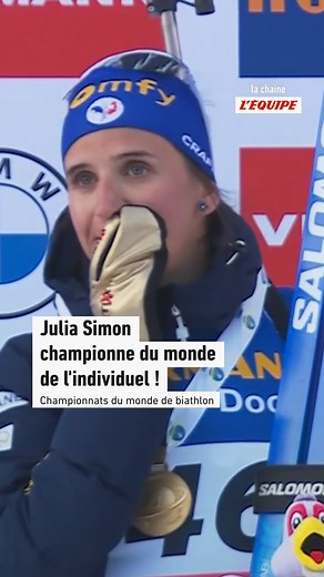 326K views · 17K reactions | Magnifique course de Julia Simon, qui décroche sa première victoire sur l'individuel au meilleur moment : aux Championnats du monde ! Et elle est même accompagnée sur le podium par Lou Jeanmonnot, troisième sur cette course ! #lequipeBIATHLON #biathlon | la chaine L’ÉQUIPE | Facebook