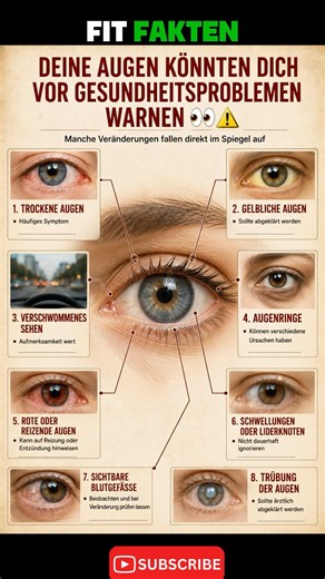 Augen Warnsignale 👀⚠️ | Diese Augenveränderungen solltest du nicht ignorieren #fitfakten