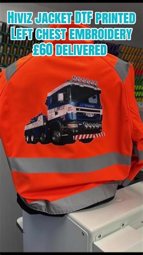 ** Deal £60 Inc UK delivery & VAT ** Great gift idea that will last longer than an Easter egg !! This fantastic offer includes - The Result jacket - in Orange or Yellow (upto 4xl) Large printed DTF picture on the rear Left chest embroidered logo Includes VAT - invoice supplied & Postage Send us a good quality image - we will remove the back ground . DTF printing is just pure INK - not Vinyl - it won’t lift of peel - washes well & keeps its photo high quality detail . Quick turn around and fast d