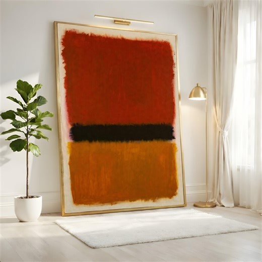 Mark Rothko Style Brick Red Burnt Orange Abstract Canvas, Warm Bold Color Field, Minimalist Modern Wall Art - Etsy