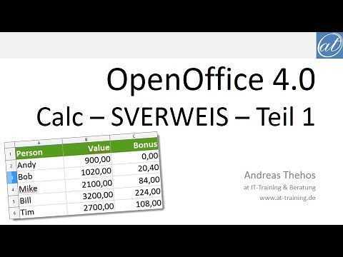 Calc # 6 - SVERWEIS - Wert in Liste suchen - Teil 1 - OpenOffice 4.0