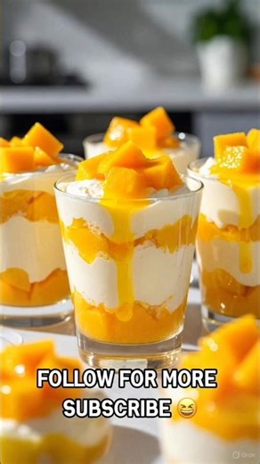 No-Bake Mango Cheesecake 🍰 | Quick & Creamy Dessert #youtubeshorts