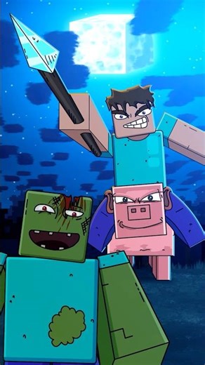 Pig vs. Zombie #minecraft #minecraftanimation