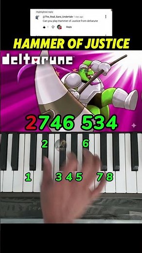 HAMMER OF JUSTICE Easy Piano Tutorial #shorts #pianotutorial