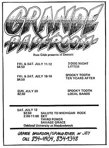 Jul 20, 1969: Spooky Tooth at Grande Ballroom Detroit, Michigan, United States | Concert Archives