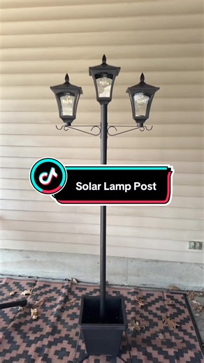 This 3 head solar lamp post is so nice it would make a great addition to any outdoor space!