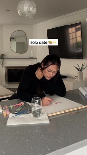 This was honestly so fun! Brought me back to when I was a kid and used to love doing these 🥹 #solodateideas #thingstodoinside #paintbynumber #selflovejourney