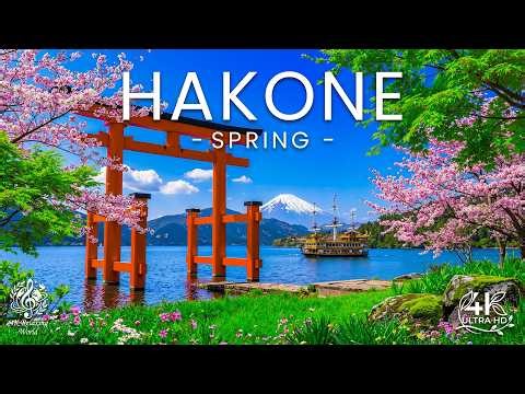 Hakone Spring 4K 🌸 Tranquil Lake Ashi, Sacred Torii Gates & Serene Mountain Calm