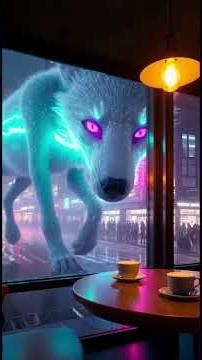 Giant Neon Fox Descends on City 🦊 #shorts