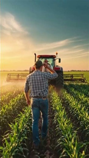 🌾 Modern Farming with Tractor in Green Fields 🚜#Farming #Agriculture #Tractor #Farmer #ModernFarming
