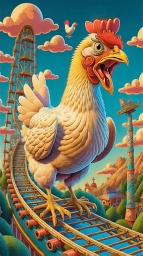 Chicken song..🙈roller coaster ride😍#shorts #chicken #funny