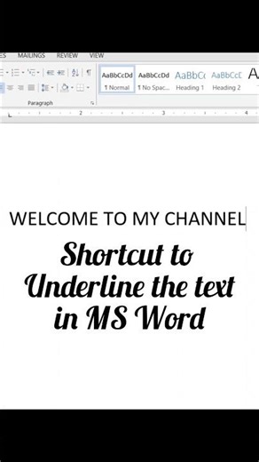 How To Underline The Text in MS Word #msword #shorts #ytshorts