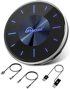 OTTOCAST P3 CarPlay AI Box - 2024 Android 12.0 Wireless CarPlay Android Auto Video Adapter, Multimedia AI Box Support HDMI Output YouTube Netflix Tiktok Streaming Any Videos to Your Car