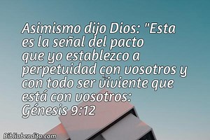 Explicación Génesis 9:12. 'Asimismo dijo Dios: "Esta es la señal del pacto que yo establezco a perpetuidad con vosotros y con todo ser viviente que está con vosotros:' - BibliaBendita