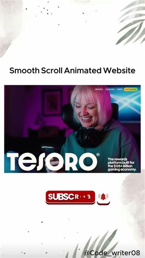 Smooth Scroll Down Animation 🔥 #shorts #html #css #coding