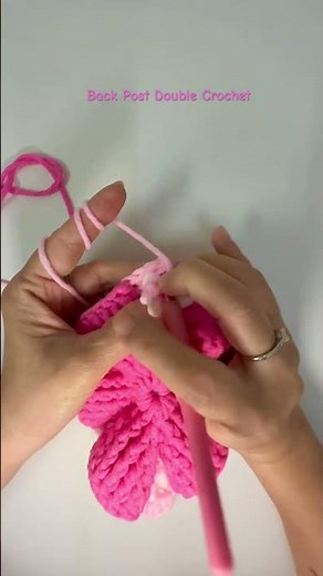 Back Post Double Crochet #crochet #crochettutorial #beginnercrochet #crochetforbeginners #handmade