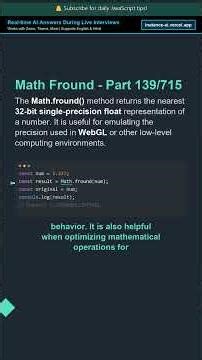 � Math Fround Method - Part 139/715 | Senior Dev Explains #shorts #javascript
