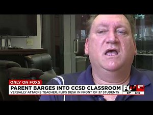 Parent barges into classroom, flips desk and verbally attacks CCSD teacher as students watch