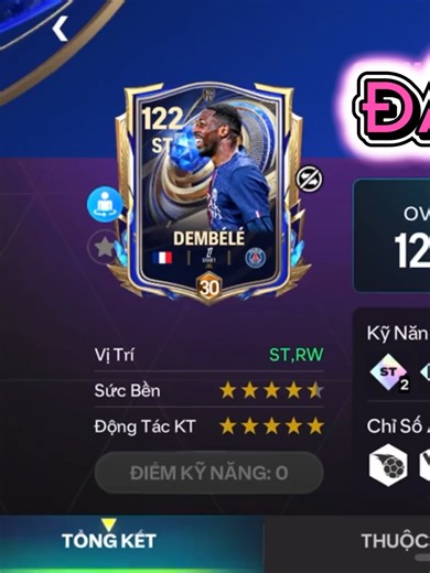 Dembele OVR 117 Review in FC Mobile