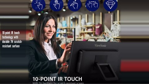 ViewSonic TD2223 22 Inch 1080p 10-Point Multi IR Touch Screen Monitor with Eye Care HDMI, VGA, DVI and USB Hub