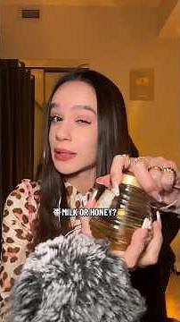 ASMR MILK OR HONEY?🍯🐮I prefer condensed milk💯 #asmrvideo #asmr #eating #mouthsounds #eatingsounds