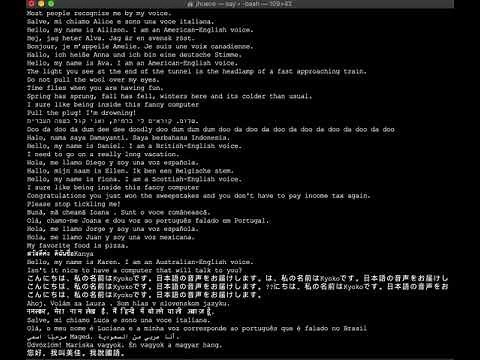 Mac OS X Speech Synthesis Test 2