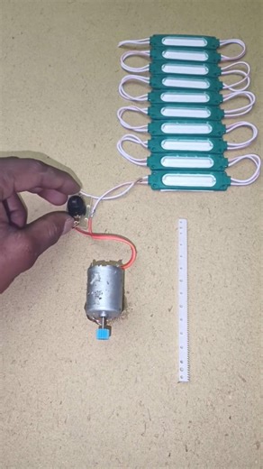 Powering 10 Green colour strip LED Lights With Rack and Gear #tech#shorts#dcmotor