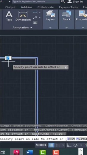 AutoCAD Offset Command in 30 Seconds! 🔥 #Shorts #construction #architecture #housedesign